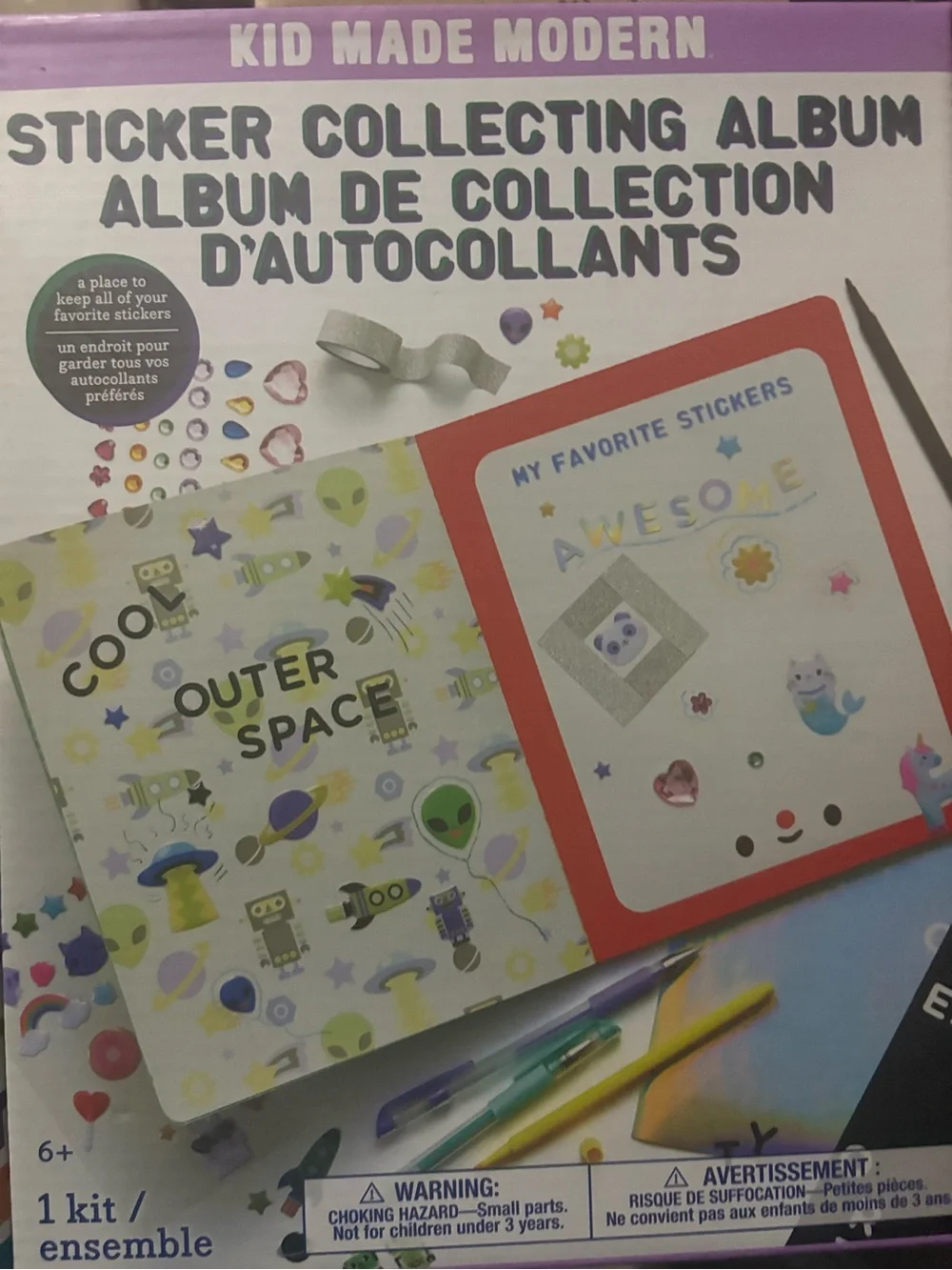 Sticker Collecting Album - Purple & Multicolor
